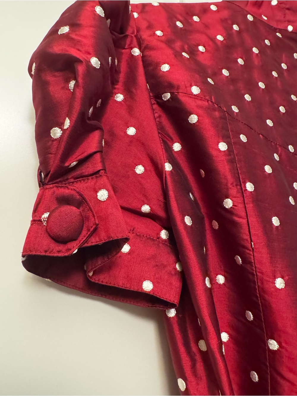 Diane Von Furstenberg Red Polka Dot Wrap Midi Dress - Picture 3 of 7